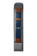 Blue Overlap Double Stitch Leather Strap