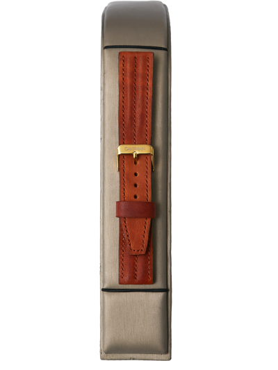Brown Double Bead Leather Strap