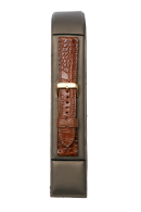 Brown Mirror Croc Leather Strap
