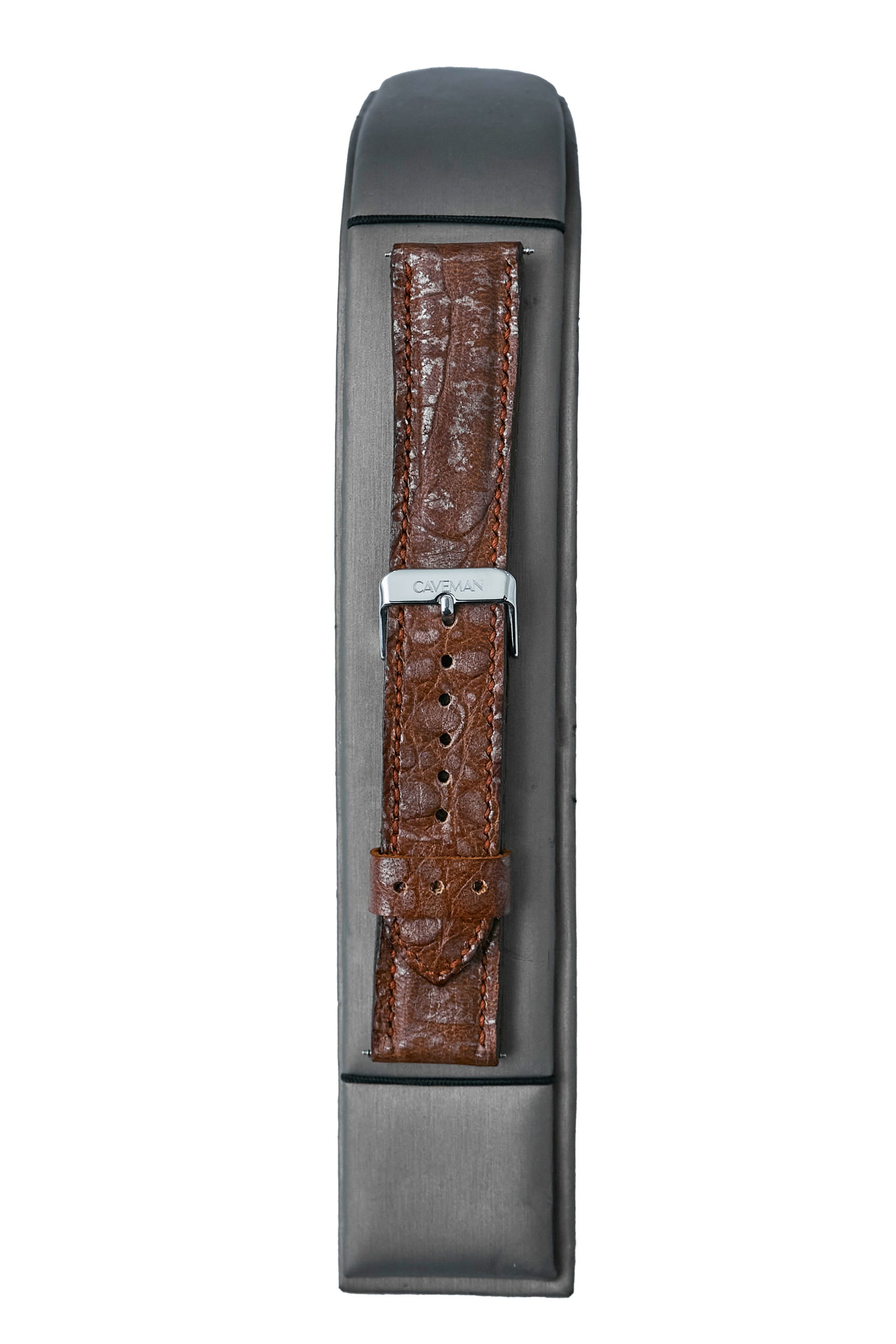 Dark Brown Croc Leather Strap
